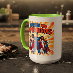 Nurses Are Superheroes Coffee Mug M/F — Colorful 11oz/15oz Gift