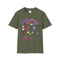 Love Grows Heart Tree T-Shirt — Colorful Heart Family Tee