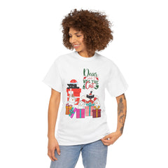 Christmas Cat Gifts T-Shirt — "Dear Santa it Was the Cat" Holiday Tee