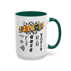 Focus Funny Wordplay Mug — Colorful 11oz/15oz Ceramic Coffee Cup