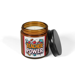 Teacher Power Scented Soy Candle — Amber Jar Gift for Educators