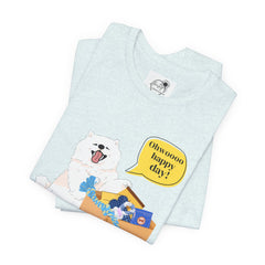 "Ohwoooo happy day!"  Happy Dog with treat delivery T‑Shirt — Pet Gift