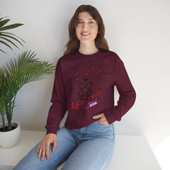 Couple Stick Figure Sweatshirt – Cute Heart Walk Valentine Crewneck