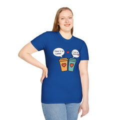 "I love U a Latte" Cute Coffee Pun Tee Couple T-Shirt