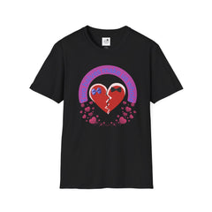 Two Halves Make Us Whole Broken Heart T-Shirt — Cute Split-Heart Couple Tee