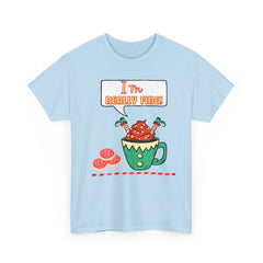 I'm Really Fine Tee — Cute Elf in a coffee cup Graphic T-Shirt