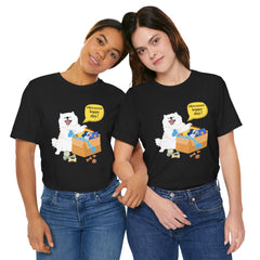 "Ohwoooo happy day!"  Happy Dog with treat delivery T‑Shirt — Pet Gift