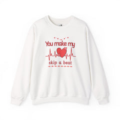 "You Make My Heart Skip a Beat" Crewneck Valentine Sweatshirt