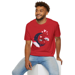 Love You to the Moon T-Shirt – Romantic Moon & Hearts Tee