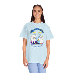 Hanukkah Dog T-Shirt — Cute Menorah & Dreidel Holiday Tee
