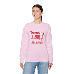 "You Make My Heart Skip a Beat" Crewneck Valentine Sweatshirt