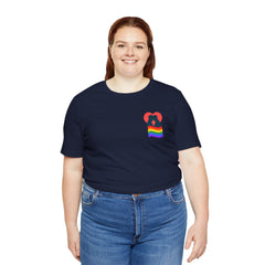Pride Heart Pocket Tee — Rainbow LGBTQ+ Short Sleeve T-Shirt