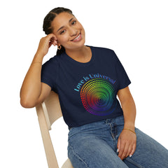 Love Is Universal T-Shirt — Rainbow Spiral Pride Tee