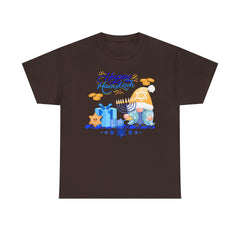 "Happy Hanukkah" Knome with Menorah & Dreidel Holiday Tee