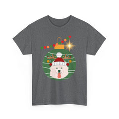 Christmas Samoyed Unisex Heavy Cotton Tee Customizable