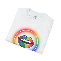 Rainbow Lips T-Shirt — Pride LGBT Neon Circle Graphic Tee