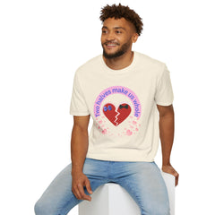Two Halves Make Us Whole Broken Heart T-Shirt — Cute Split-Heart Couple Tee