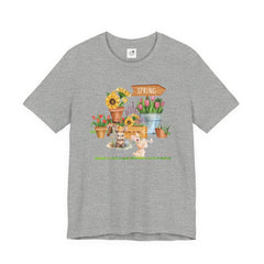 Spring Garden Tee — Cute Bunny & Flower Pots Graphic T-Shirt
