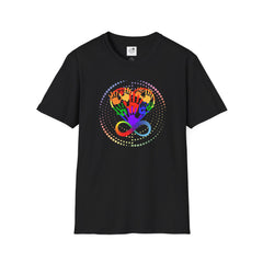 Autism Awareness, Pride Infinity Hands T-Shirt — Rainbow Neurodiversity Support Tee