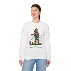 Christmas Samoyed Dogs Sweatshirt - Festive Tree & Gifts Holiday Crewneck