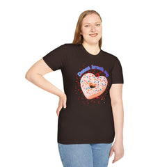 "Donut Break My Heart" Sprinkle Heart Donut Graphic Tshirt
