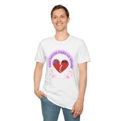 Two Halves Make Us Whole Broken Heart T-Shirt — Cute Split-Heart Couple Tee