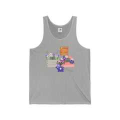 Watch for Cats! Floral Crates & Watering Can Tank Top — Garden Bouquet Summer Tank
