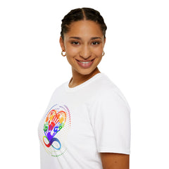 Autism Awareness, Pride Infinity Hands T-Shirt — Rainbow Neurodiversity Support Tee
