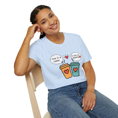 "I love U a Latte" Cute Coffee Pun Tee Couple T-Shirt