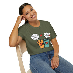 "I love U a Latte" Cute Coffee Pun Tee Couple T-Shirt