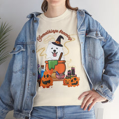 Halloween Witchy Samoyed — Cute Spooky Pumpkin Cauldron Tee