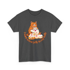 "I Want Some Jelly In My Belly"T-Shirt — Cute Cat Donut Design