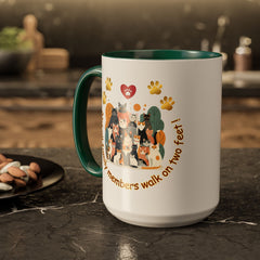 Cat Lover Mug – "Not all family members walk on two feet" Colorful 11oz/15oz Ceramic Mug