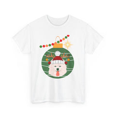 Christmas Samoyed Unisex Heavy Cotton Tee Customizable