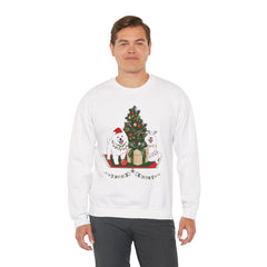 Christmas Samoyed Dogs Sweatshirt - Festive Tree & Gifts Holiday Crewneck