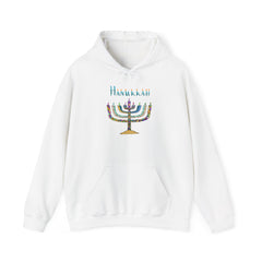 Hanukkah Menorah Hoodie — Festive Glitter Menorah Sweatshirt