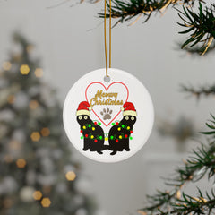 Christmas Cat Ceramic Ornament, 2-Side Print, (1pc, 3pcs, 5pcs, 10pcs)