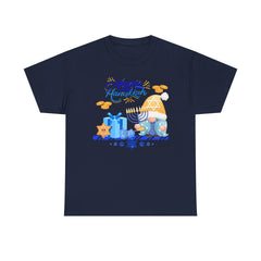 "Happy Hanukkah" Knome with Menorah & Dreidel Holiday Tee