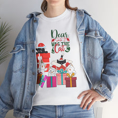 Christmas Cat Gifts T-Shirt — "Dear Santa it Was the Cat" Holiday Tee