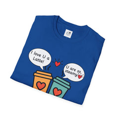 "I love U a Latte" Cute Coffee Pun Tee Couple T-Shirt