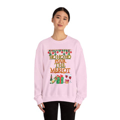 Sweatshirt - "Ho Ho Ho Pour The Merlot" Christmas Wine Crewneck
