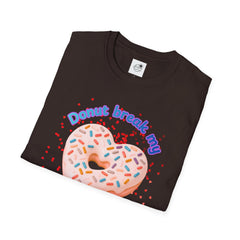 "Donut Break My Heart" Sprinkle Heart Donut Graphic Tshirt