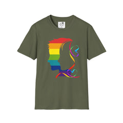 Pride Profile Silhouette T-Shirt — Rainbow LGBTQ+ Awareness Tee