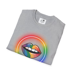 Rainbow Lips T-Shirt — Pride LGBT Neon Circle Graphic Tee