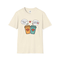 "I love U a Latte" Cute Coffee Pun Tee Couple T-Shirt