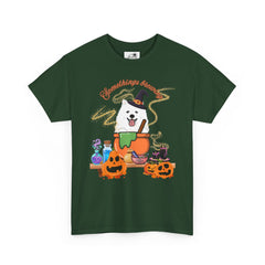 Halloween Witchy Samoyed — Cute Spooky Pumpkin Cauldron Tee