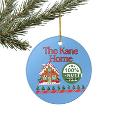 Personalized Family Name Ceramic Ornament - 'The Kane Home' 100% Nutty Gingerbread House Christmas Decoration