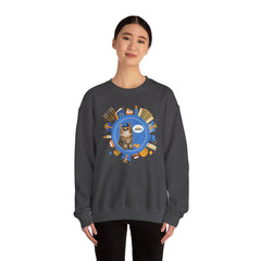 Happy Hanukkah Cat Sweatshirt – Cute Kitty 'Meow!' Graphic Crewneck
