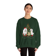 Christmas Samoyed Dogs Sweatshirt - Festive Tree & Gifts Holiday Crewneck