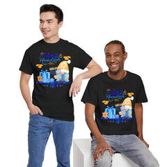 "Happy Hanukkah" Knome with Menorah & Dreidel Holiday Tee